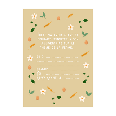 Invitation personnalisée - Ferme