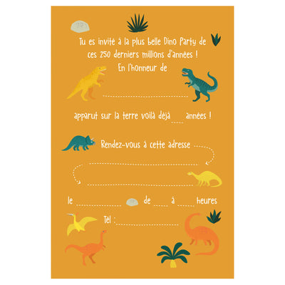 6 Invitations - Dinosaures