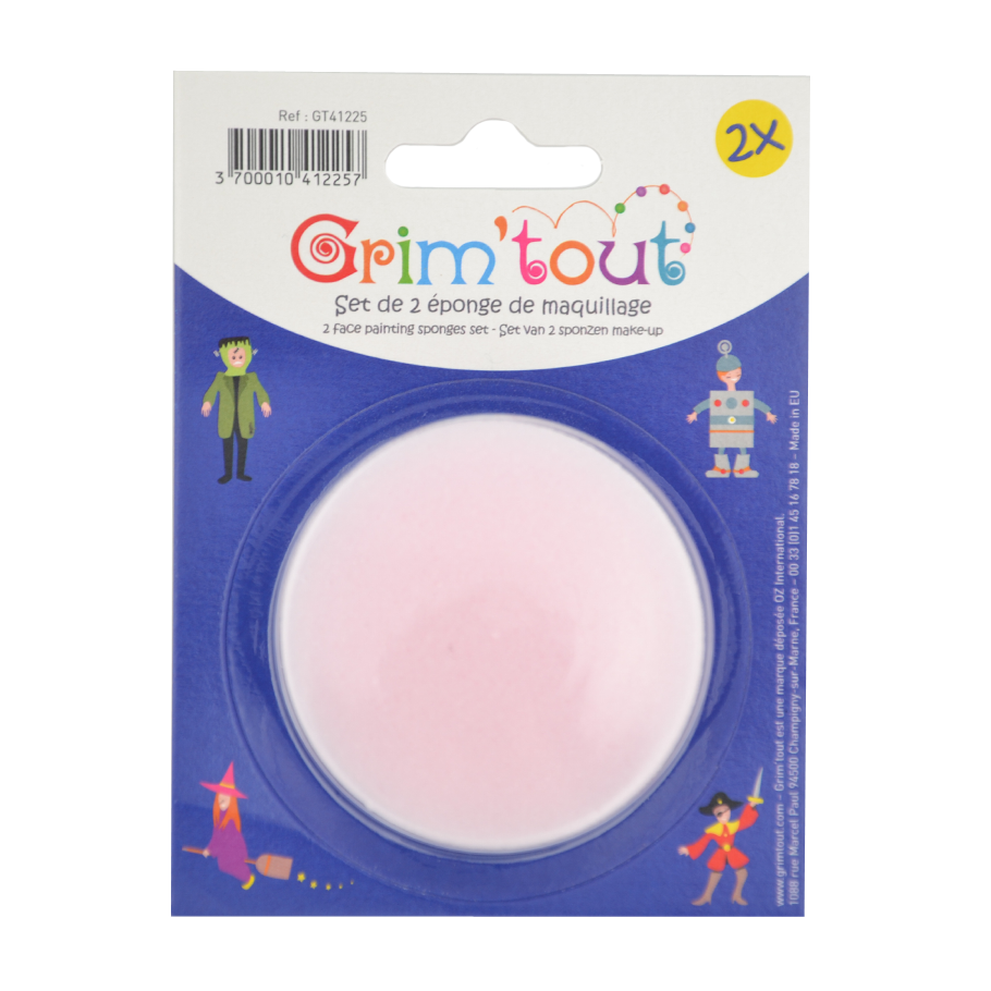 Set de 2 éponges pour maquillage de fête 1,5cm d'épaisseur