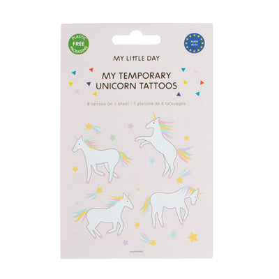 8 Tatouages éphémères : licorne cosmique