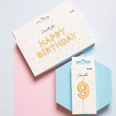 Bougies lettres - Happy Birthday Gold