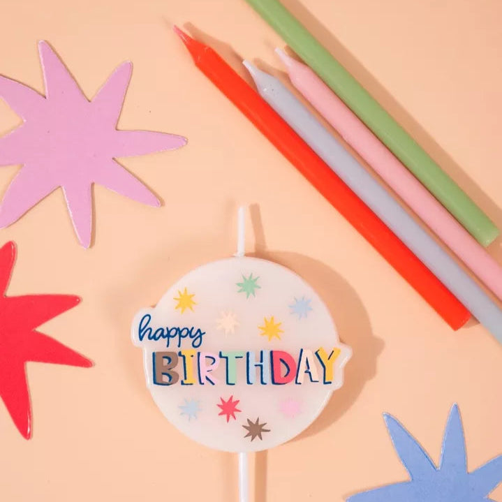 Bougies - Happy Birthday en couleurs