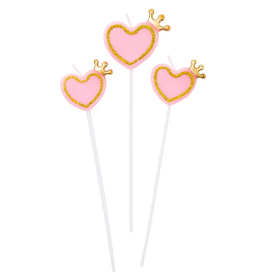 3 Bougies coeur et couronne