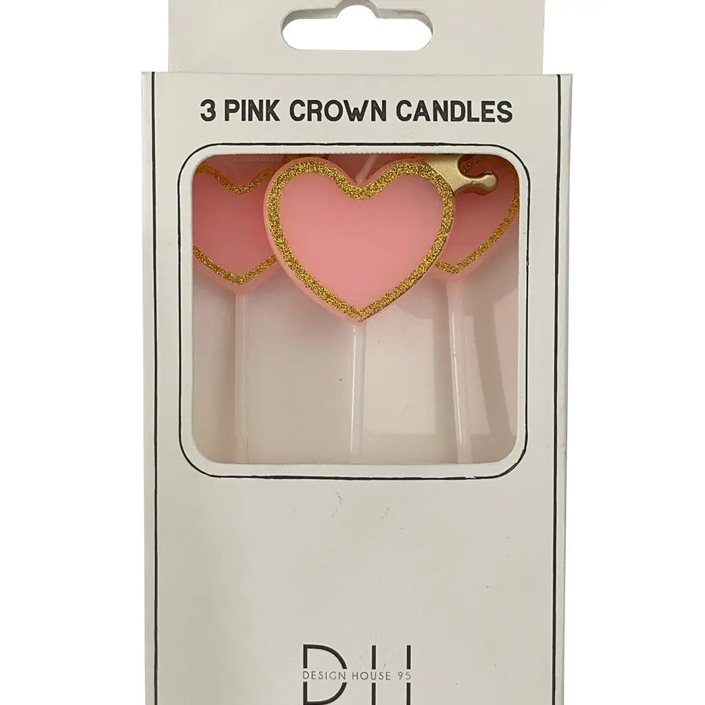 3 Bougies coeur et couronne