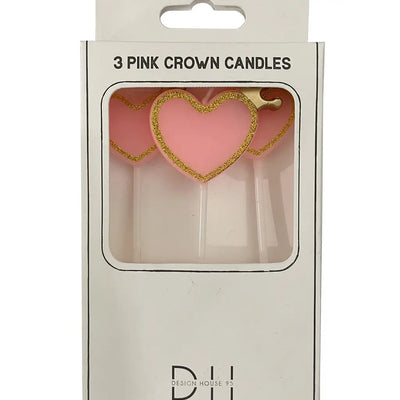 3 Bougies coeur et couronne