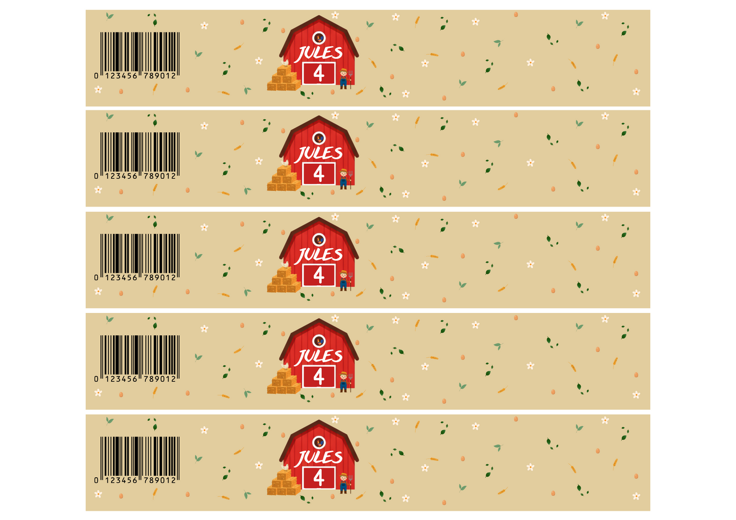 Petite bouteille d'eau personnalisée - Ferme