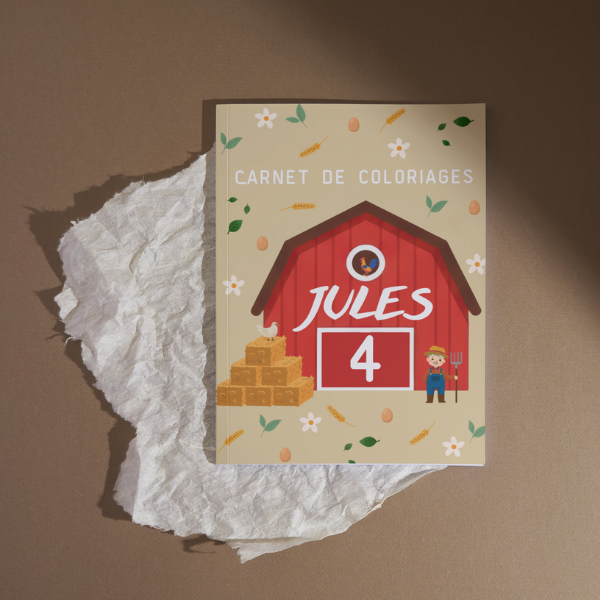 Carnet de coloriage et activités personnalisé - Ferme