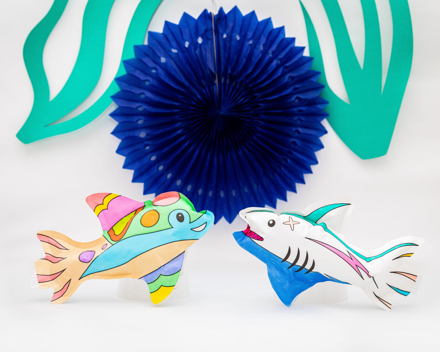 Pack anniversaire coloriages gonflables - x8 Animaux marins