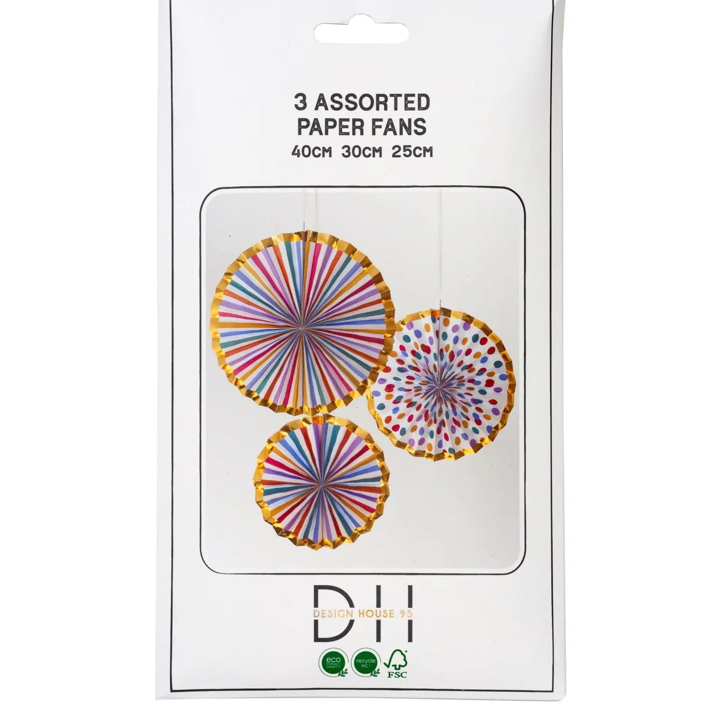 3 Eventails en papier - Couleurs