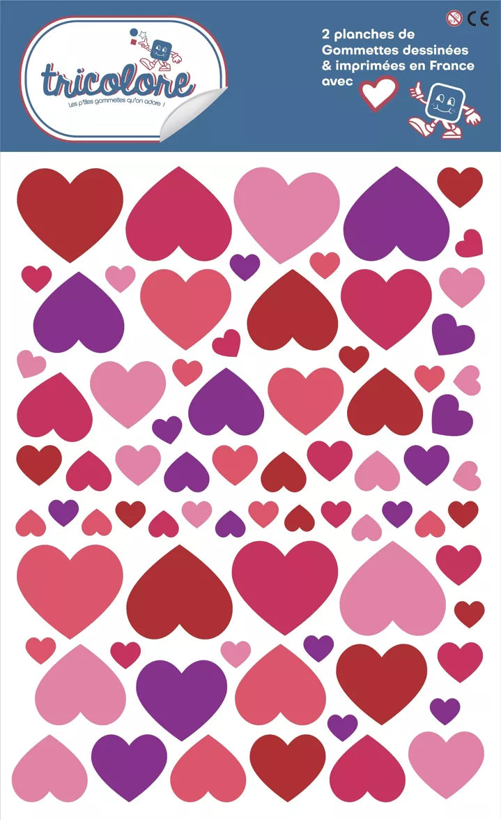 Gommettes coeurs - 152 pièces