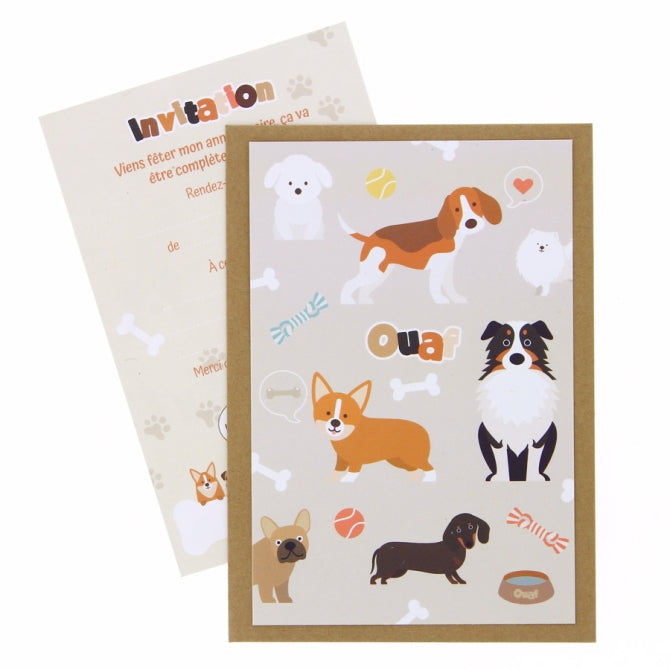6 Invitations - Chiens