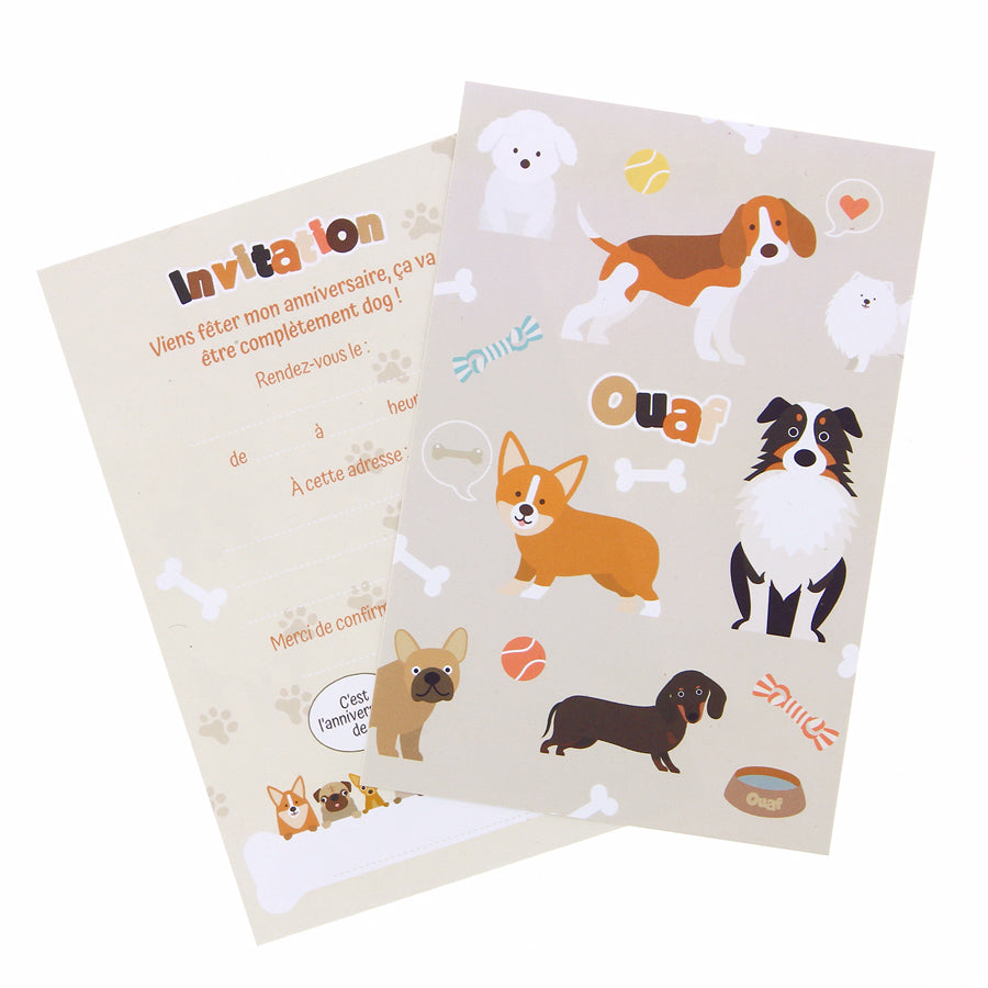 6 Invitations - Chiens