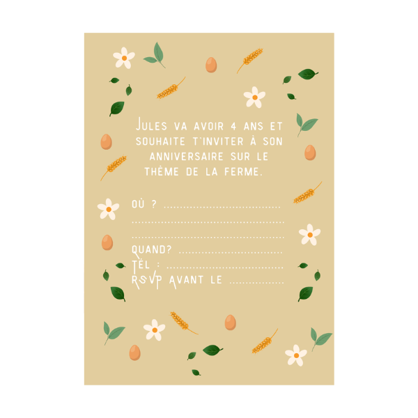 Invitation personnalisée - Ferme
