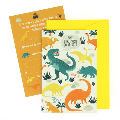 6 Invitations - Dinosaures