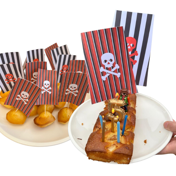2 Cake et 12 Cupcake toppers voiles de bateau - Pirates