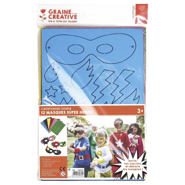 12 masques à décorer - Super-héros