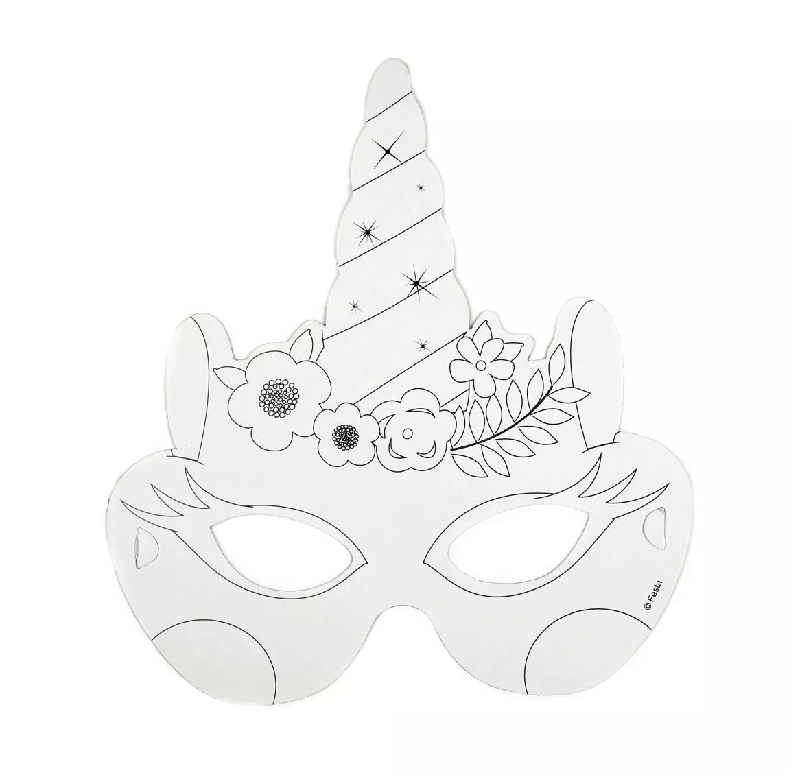 6 Masques licornes à décorer