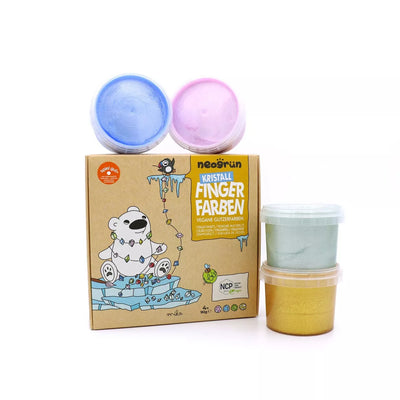 4 Peintures à doigts à paillettes - Set Mika