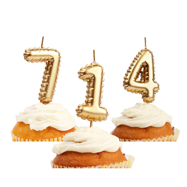 Bougie chiffre - Ballon en aluminium doré