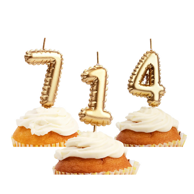 Bougie chiffre - Ballon en aluminium doré