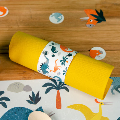 6 Ronds de serviettes - Dinosaures