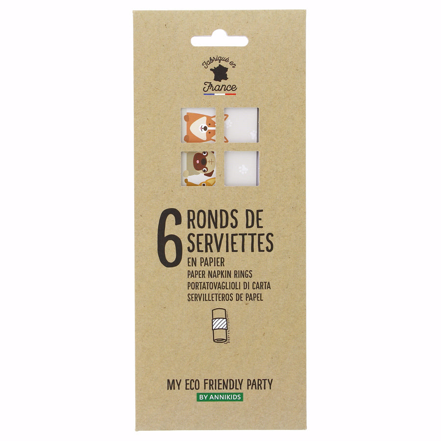 6 Ronds de serviettes - Chiens