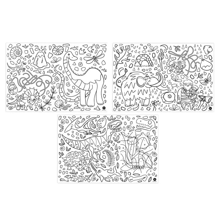 Sets de tables à colorier - Dino - x12