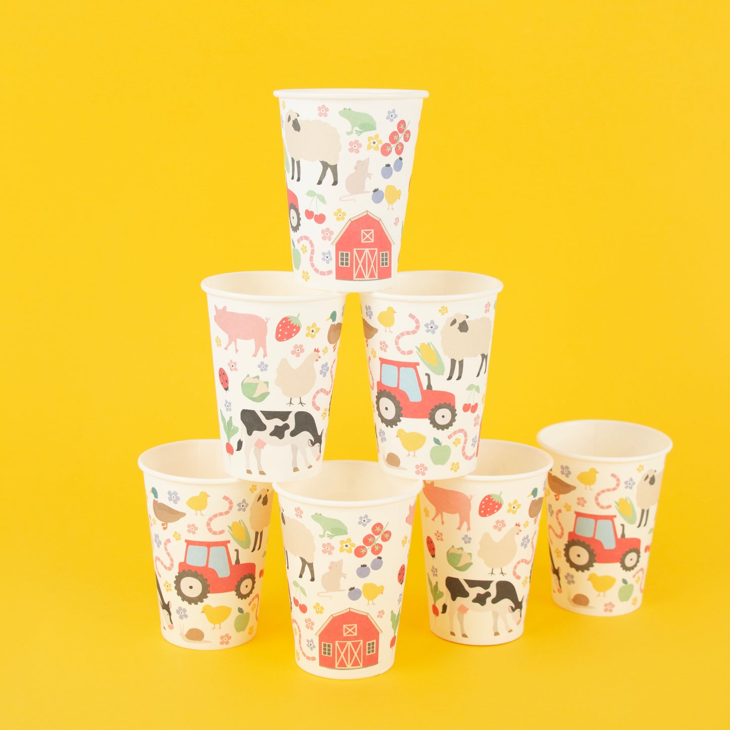 8 Gobelets en carton - Ferme