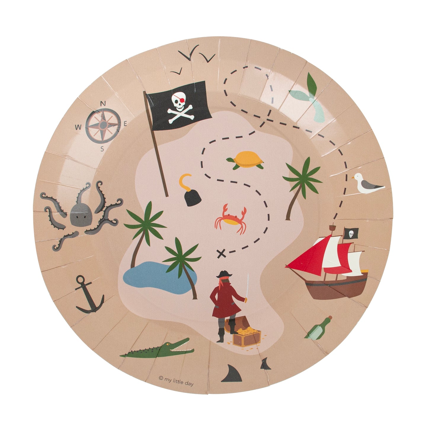 8 Assiettes en carton - Pirates