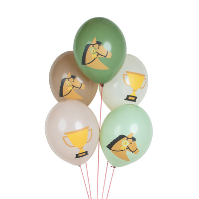 5 ballons à motifs imprimés - Chevaux