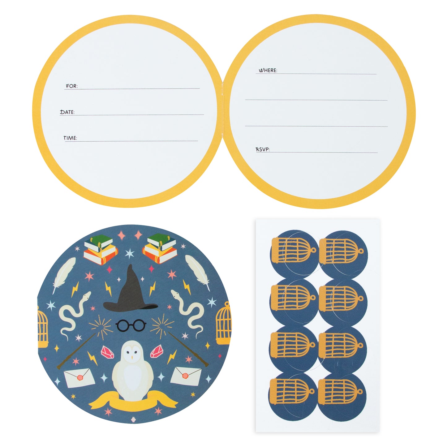 8 Cartons d'invitation - Sorciers