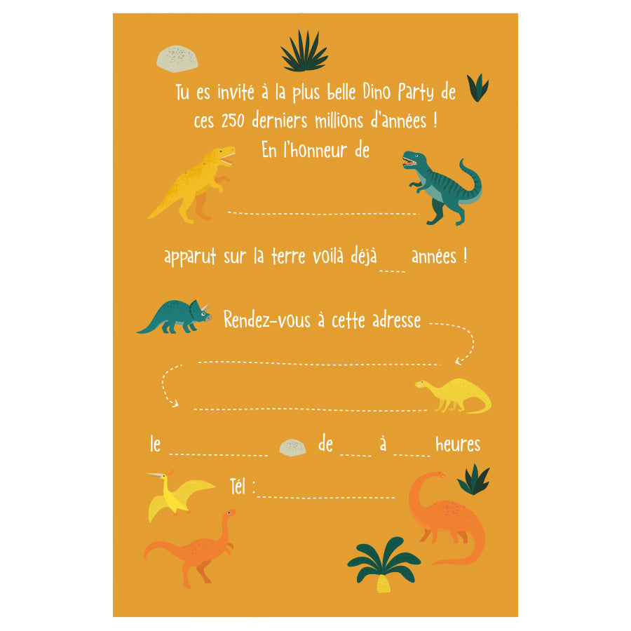 6 Invitations - Dinosaures