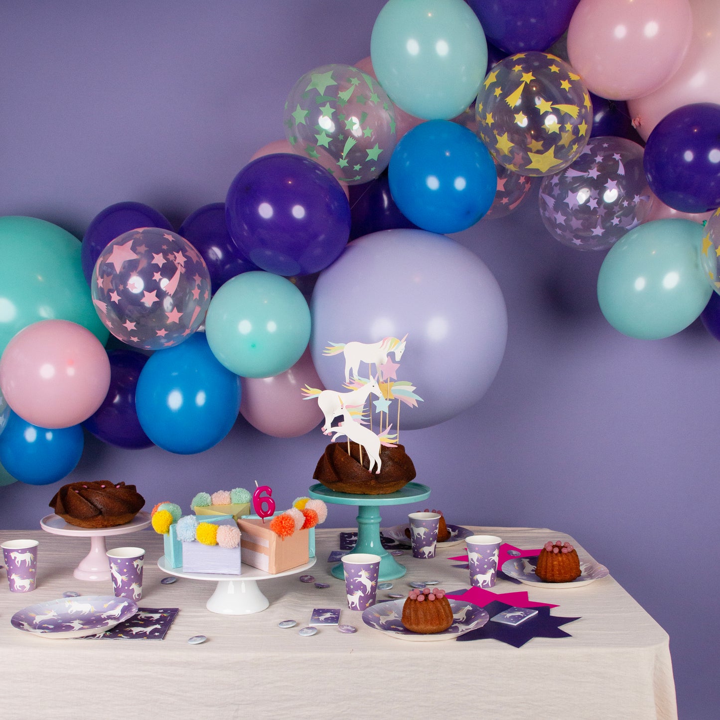 5 Ballons de baudruche : licorne cosmique
