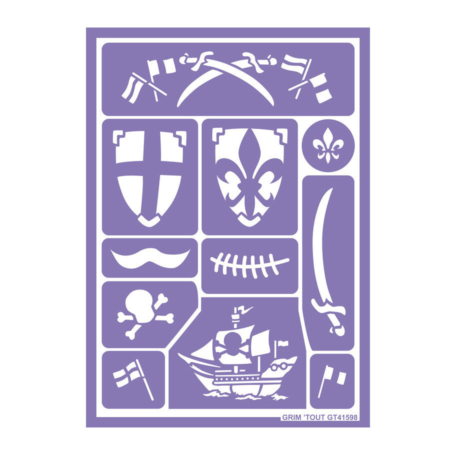 Pochoir de maquillage express - Chevalier et Pirate