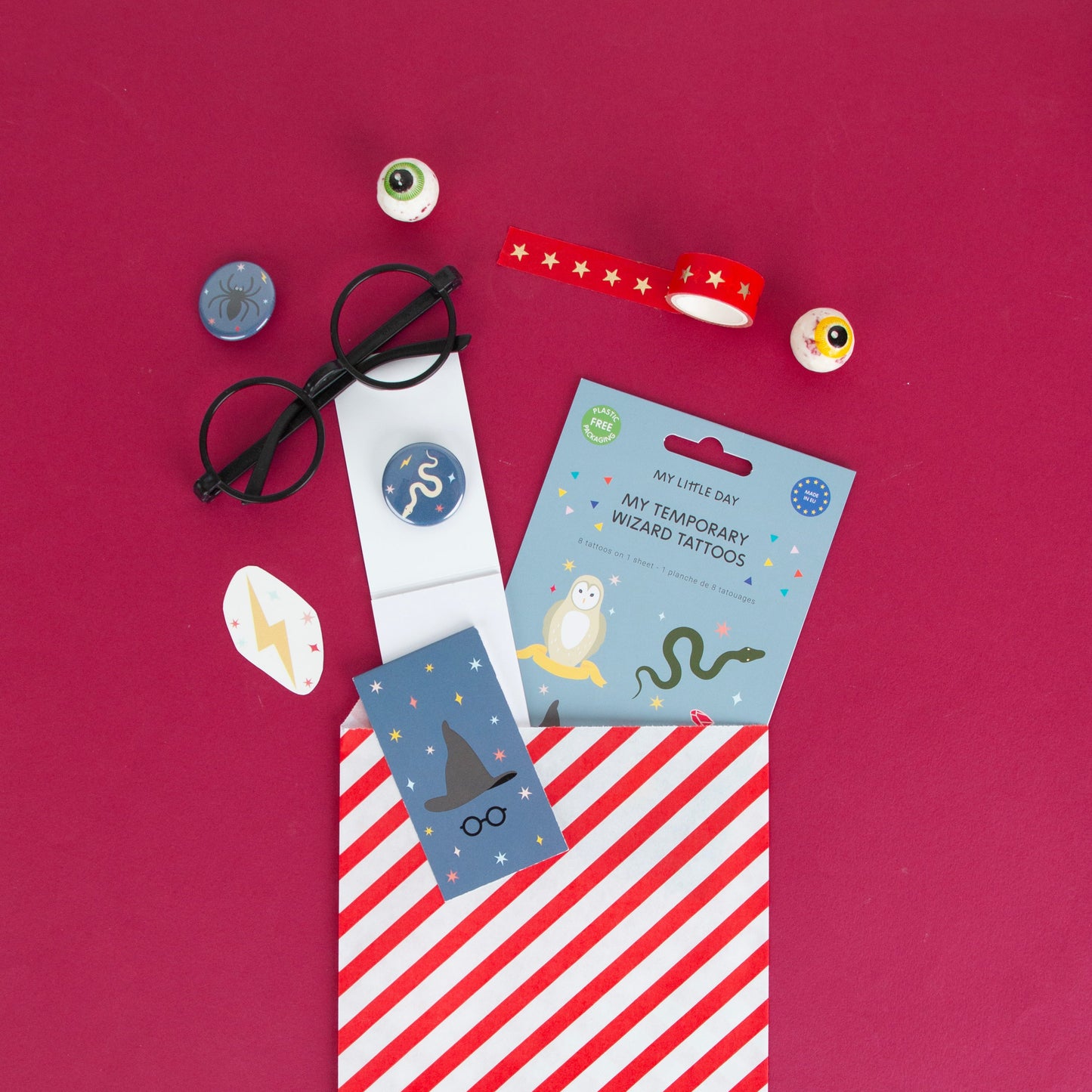 8 Tatouages éphémères - Sorciers