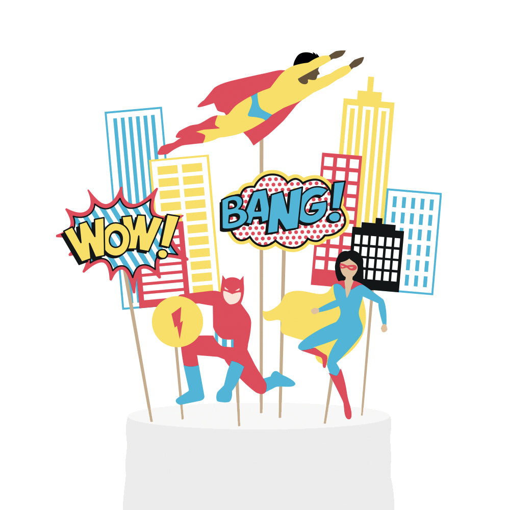 7 Cake toppers - Super-héros